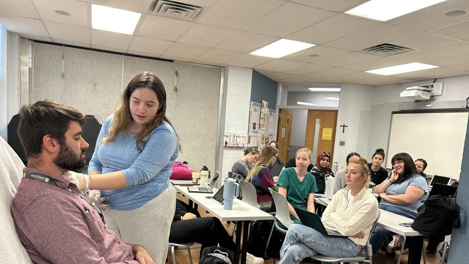 Students learning in the lab